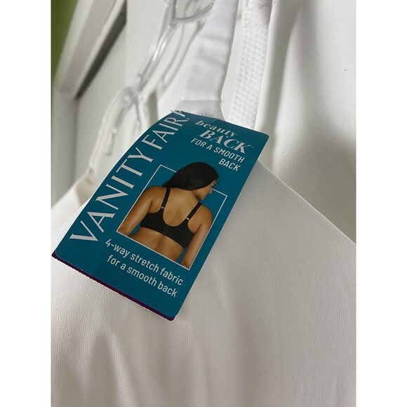 Vanity Fair Back Smoother Bra Size 42G White Underwire Adjustable Lace Floral - Picture 6 of 12